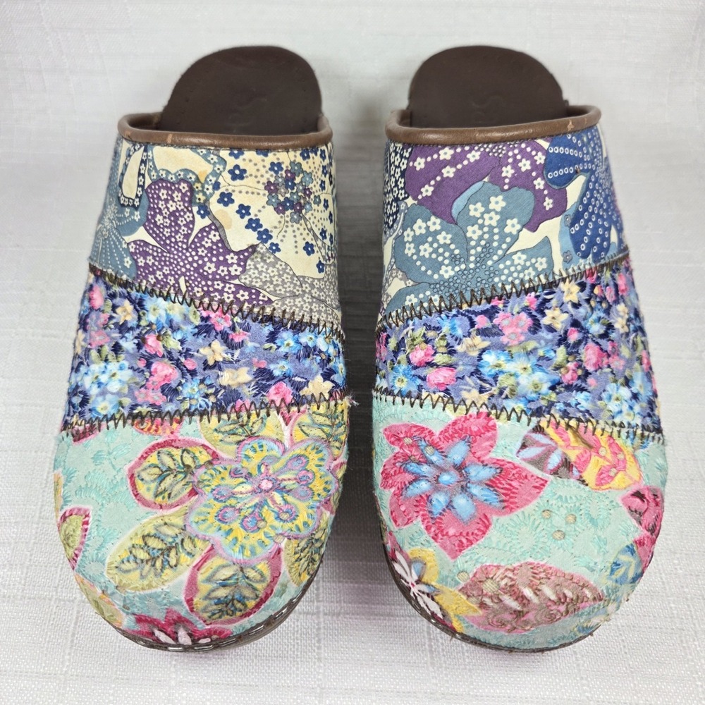 Sanita Quilt Patchwork Clogs Women's EU 36 US 6 Floral Tapestry Cottagecore Boho - Picture 2 of 11